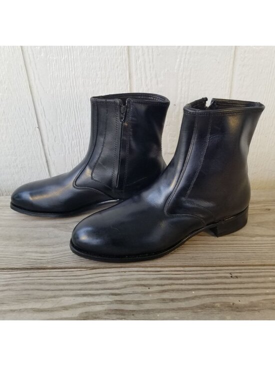 Lehigh Classic Mens Black Leather Ankle Side Zip Boots Steel Toe 9 E 1830 USA main image 9